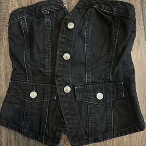Zara Charcoal Denim Vest